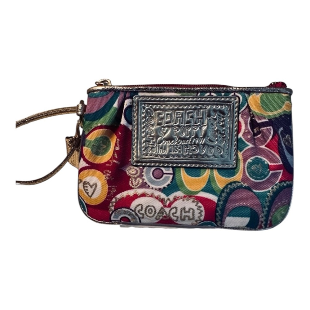 Coach NWOT Rare Poppy Pop C Jazzy Signature Patterned Wristlet